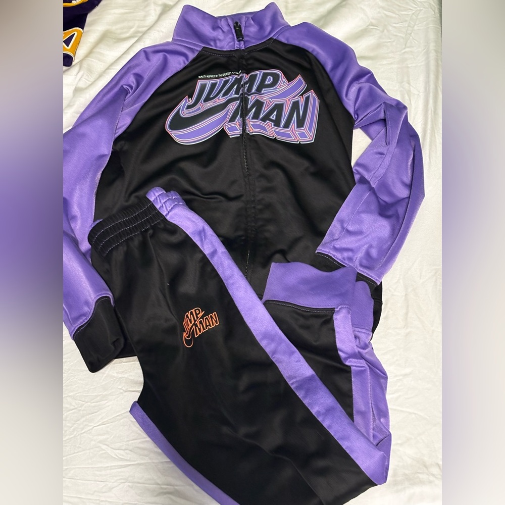 Jordan Jumpman Black and Purple Tracksuit size 7